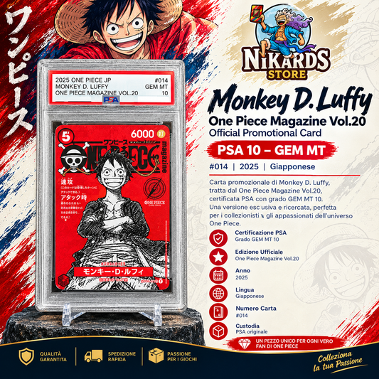 Monkey D. Luffy #014 – One Piece Magazine Vol.20 – PSA 10 Gem Mint (2025)